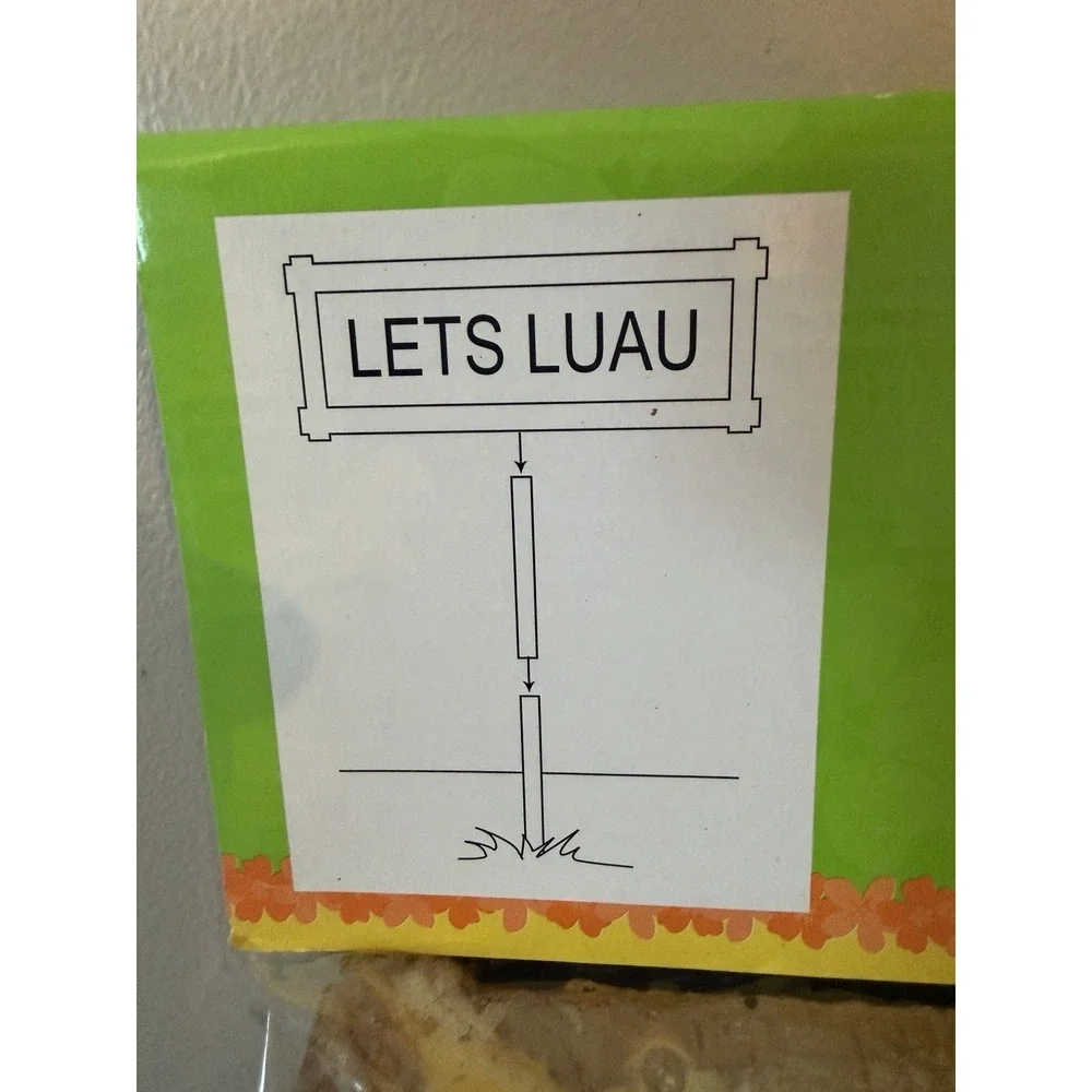 LETS LUAU 3-D LAWN SIGN - 2.5 Feet Tall - New in Package